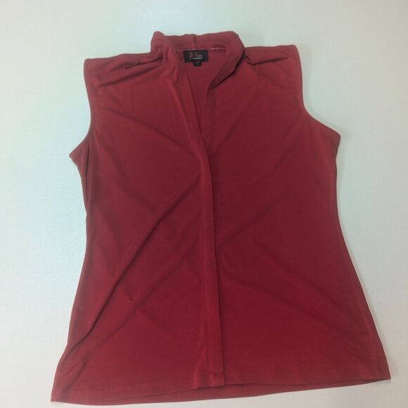 JM Studio by John Meyer Red Sleeveless Top Size Small - Picture 4 of 9